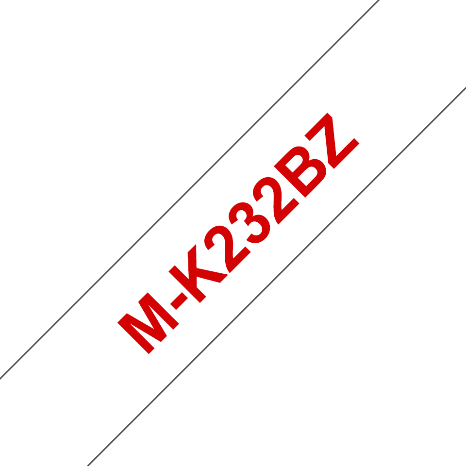 Cassette à ruban pour étiqueteuse M-K232BZ Brother originale – Rouge sur blanc, 12 mm de large